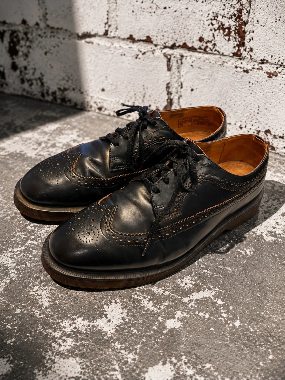 DR. MARTENS 3989 Black Leather Wingtip Brogue Oxford Shoes Men’s US 11